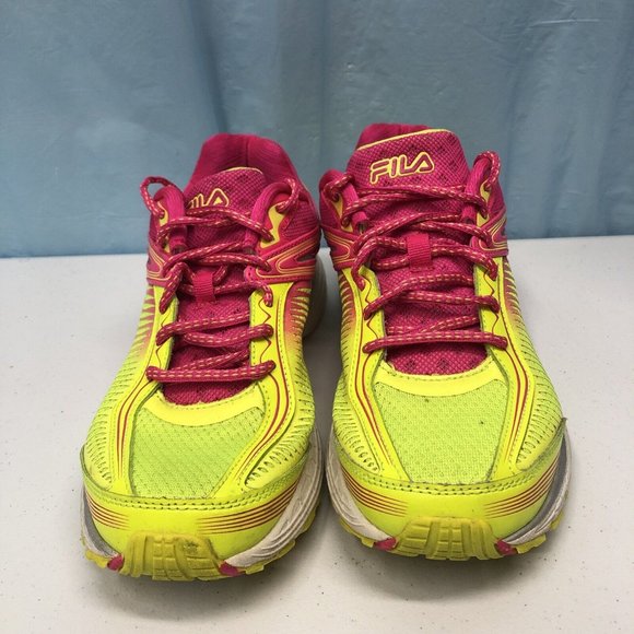 Fila Womens Cool Max 5SR21161-718 Size 9.5 Pink/yellow Textile Running Shoes - Picture 1 of 7